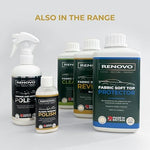 Renovo international deep black fabric roof reviver 500ml liquid solution
