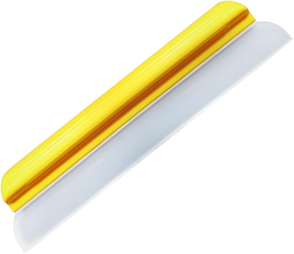 Hi-Tech California Silicone Water Blade Car Drying Squeegee front view showing the prominent yellow handle and white silicone edge.