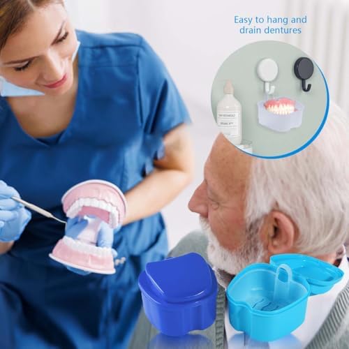 Three pack of KISEER colorful denture baths for daily hygiene