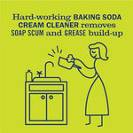 Mrs. Meyer's scratch-free polishing cream bottle close up for kitchen sink cleaning