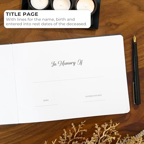 Skyline funeral sign in book interior guest entry layout