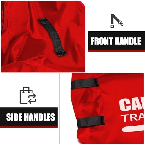 Imbsinvncy large car seat bags for air travel folded compactly inside its own integrated storage pouch.