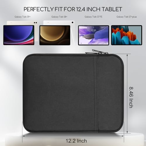 Premium padded interior of the NBOXUMG Samsung Galaxy tablet protective carrying pouch.