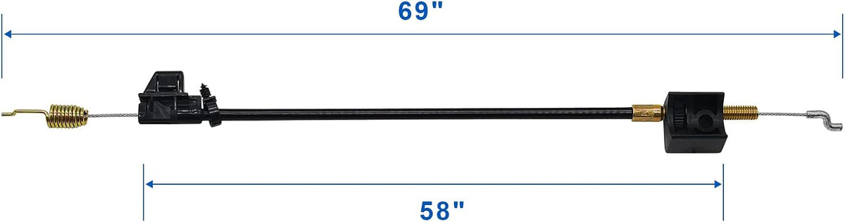 Black PVC conduit casing of the lawn mower control cable