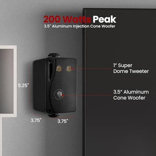 Pyle PLMR24B dual mini box speaker set displaying heavy duty weatherproof housing.