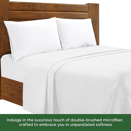 Breathable and durable fade resistant white sheet spread out fully.