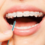 Cowwell interdental brush set portable packaging option suitable for travel and office use