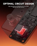 Donner Morpher guitar pedal LED indicator light illuminated during operation.