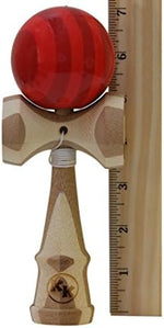 Side view of the Japanese wooden cup and ball game showing ken handle proportions