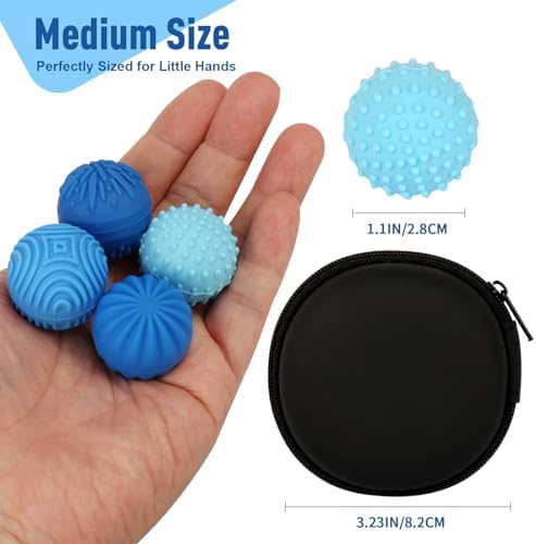 Adult hand stacking magnetic silicone fidget balls silently to demonstrate internal magnetism