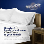 Folded Texas Linen Co. luxury cotton bed sheet packaging