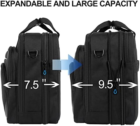 Interior view of KROSER computer case highlighting padded laptop sleeve and RFID blocking pockets