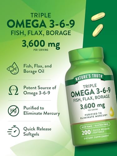 Nature's Truth Triple Omega 3-6-9 back label ingredients list