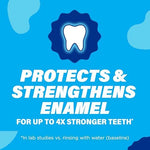 ACT kids anti cavity dental rinse bottle showing safe zero alcohol formula seal