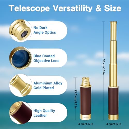 Vintage brass compass included with Laupha telescope