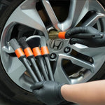 Authentic SPTA scratch free car detailing brush kit packaging with components displayed.