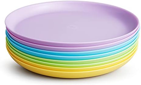 Colorful stackable toddler plates by Munchkin