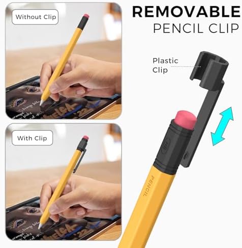 Premium non slip grip yellow silicone case for iPad Pro stylus protection.