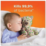 Tide antibacterial spray bottle highlighting the 99.9 percent bacteria kill claim.