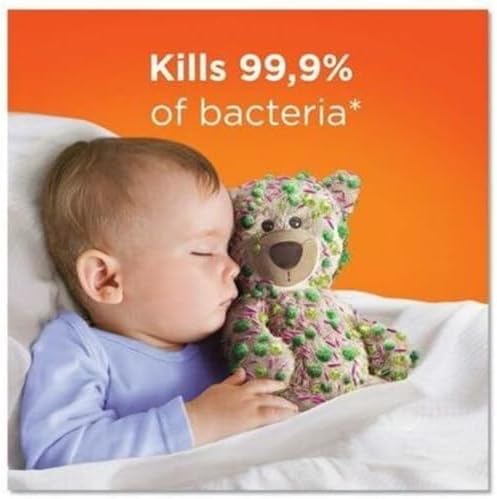 Tide antibacterial spray bottle highlighting the 99.9 percent bacteria kill claim.