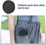 JJC dustproof lens protector being fitted directly onto a compact digital camera