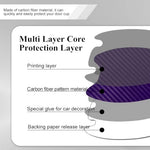 Waterproof car door handle sticker kit showing durable self-adhesive textured backing