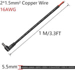 Two pieces of SinLoon DC power repair cables laid out flat showing the 3.3 feet total product length