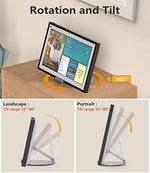 Laivli rotatable display holder tilted back on a modern kitchen countertop
