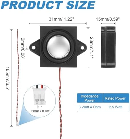 Close up view of the PATIKIL advertising machine speaker diaphragm highlighting the compact dimensions
