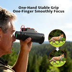 Close up look at the durable textured exterior body of the Usogood outdoor sports monocular