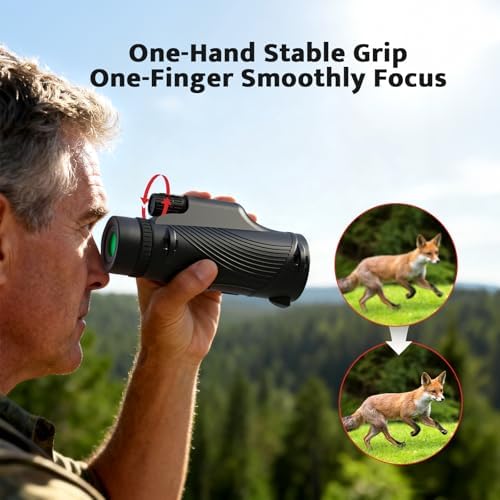 Close up look at the durable textured exterior body of the Usogood outdoor sports monocular