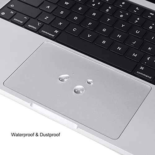 Close up view of a laptop trackpad with the ultra thin protective shield applied seamlessly