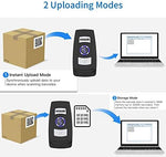 Barcode scanner demonstrating offline storage data transfer setup