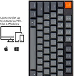Keychron K10 keyboard with white LED backlight illuminated