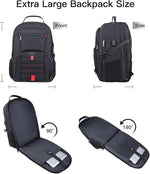 Anterk 17.3 inch travel backpack back view displaying breathable mesh ergonomic padding