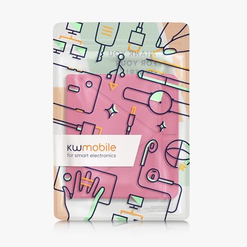 Magnetic closure detail on kwmobile neon pink e-reader cover