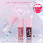 Peripera Korean lip gloss trio shades 01 03 and 06 swatches