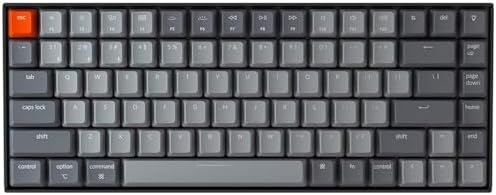 Keychron K2 keyboard showing white LED backlight illumination