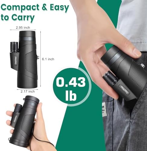 Dazftiey portable monocular telescope showing its water resistant exterior casing designed for camping and birdwatching