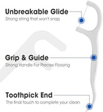 Side angle view of the three hundred count dental toothpick floss bulk bag highlighting hygiene properties