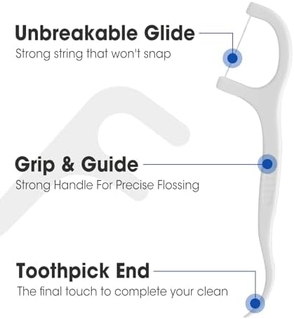 Side angle view of the three hundred count dental toothpick floss bulk bag highlighting hygiene properties