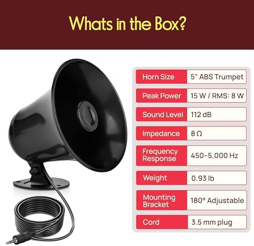 Pyramid SP5 outdoor siren horn speaker package contents including the fully integrated assembly