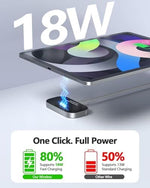 Premium aluminum wireless charging pad showing magnetic array layout for smart connector