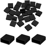 Black silicone USB port covers installed on male cable ends