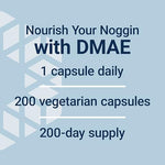 Side angle of the two hundred vegetarian capsules bottle designed for long term cognitive enhancement.