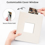 Close up shot of the high quality acid free protective sleeves in the beige Vienrose album