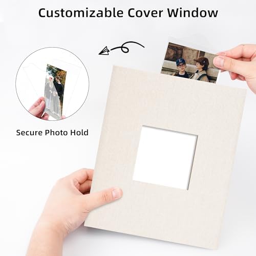 Close up shot of the high quality acid free protective sleeves in the beige Vienrose album