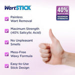 WartStick 0.2 ounce packaging showing maximum strength drug facts and ingredients.