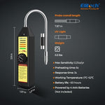 Elitech portable halogen leak detector packaging and included accessories layout