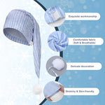 Eurzom striped pajama hat with pom ball